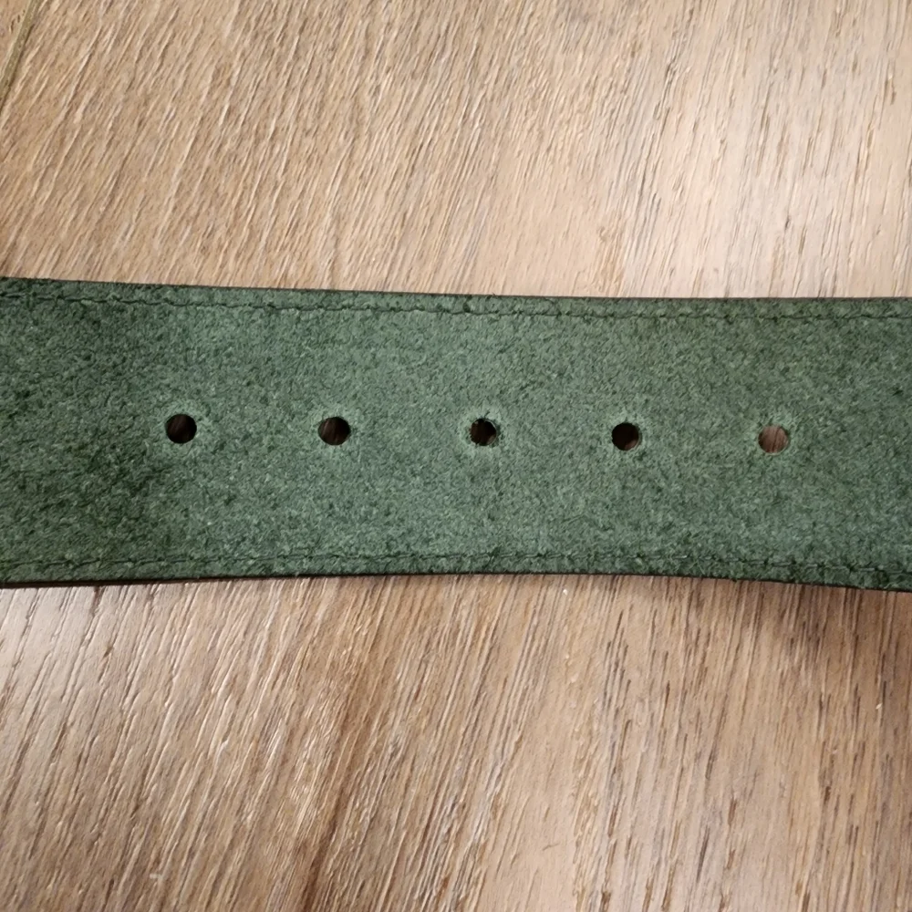Vintage Forest Green Glazed Aniline Leather Wide Belt Naturally Distressed 30