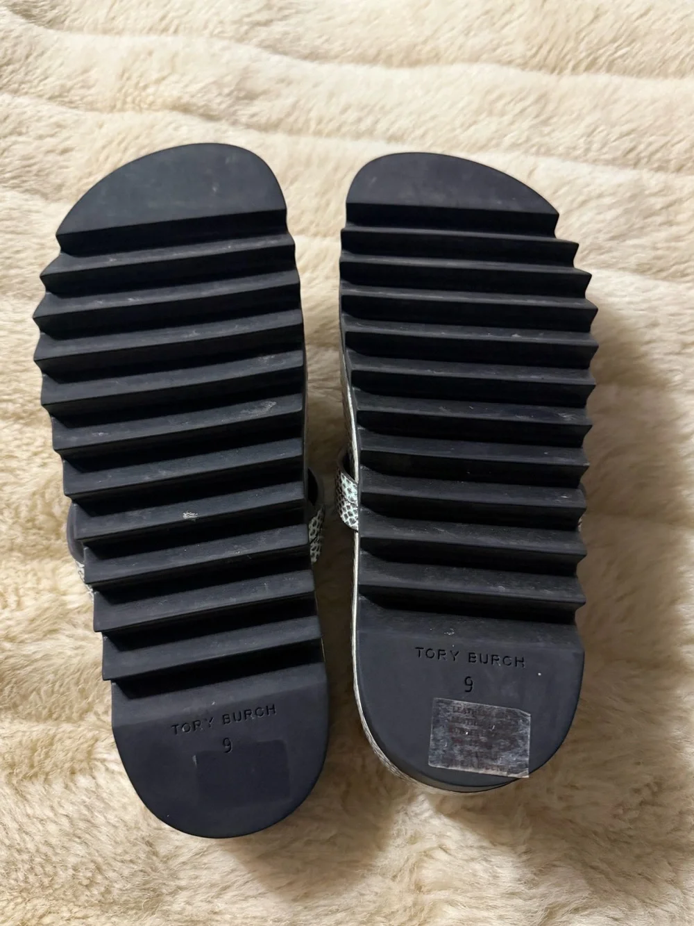 Tory Burch cloud lug stamped snake leather