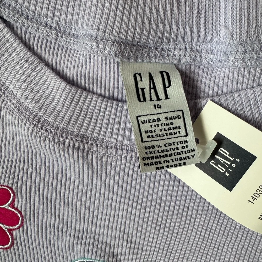 NWT Y2K‎ Gap 2001 Embroidered Flowers Long Sleeve Shirt Size 14 Youth Girls