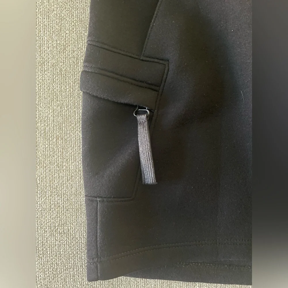 Helmut Lang Modal Black Mini Skirt Drawstring Waist Cargo Pockets Size XS