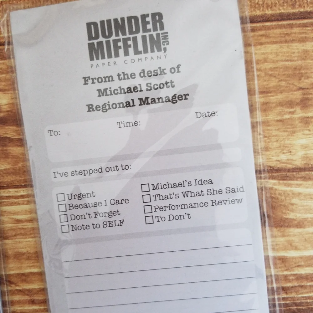 The Office Dunder Mifflin Magnetic Notepad Set NBC Universal Dwight Schrute