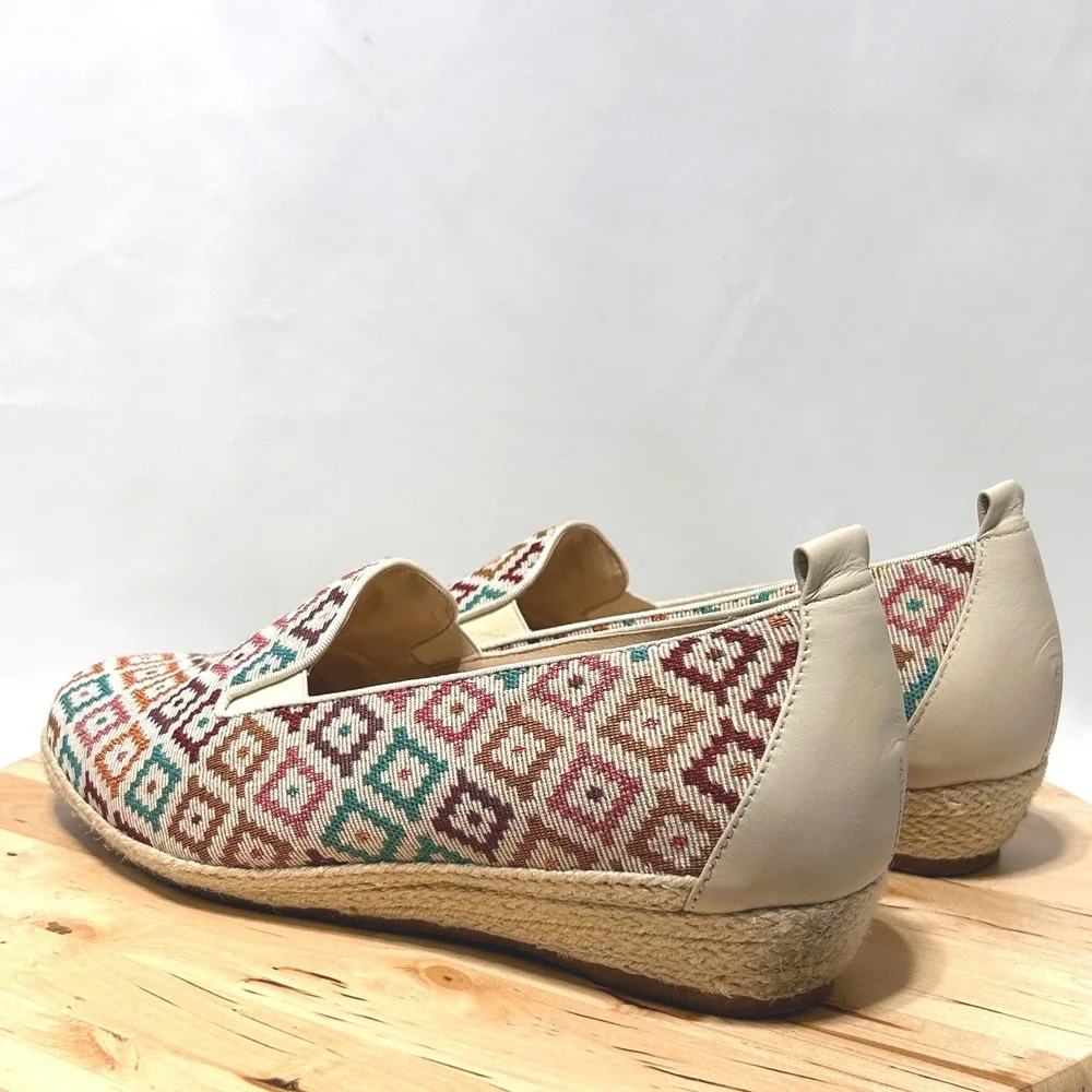 David Tate Womens Sanika Diamond Multicolor Slip-On Espadrille Wedge - Size‎ 11W