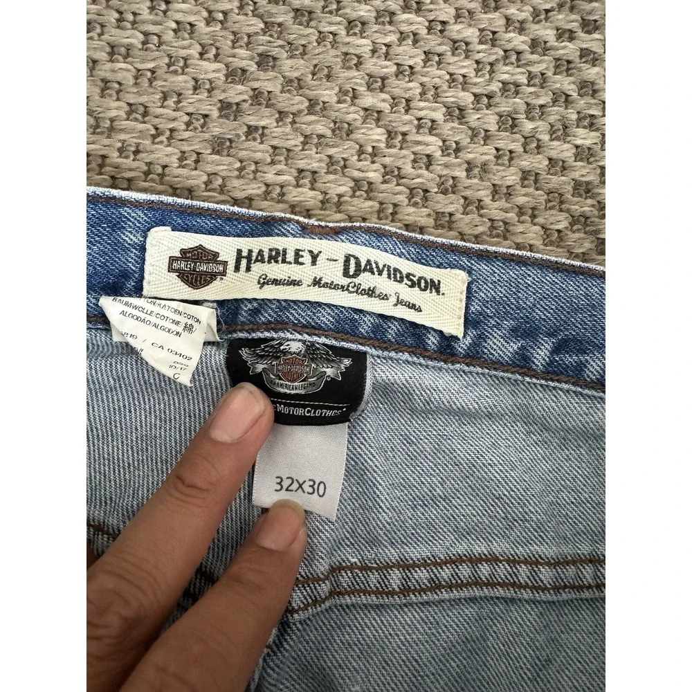 Vintage Harley Davidson Jeans Mens 32x30 Blue Biker Relaxed Straight Made USA‎