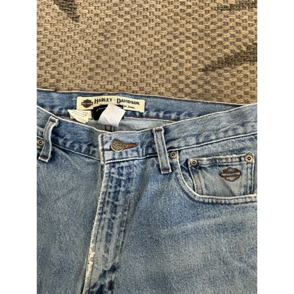 Vintage Harley Davidson Jeans Mens 32x30 Blue Biker Relaxed Straight Made USA‎