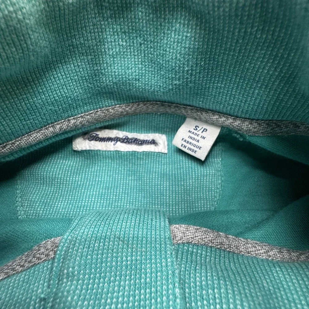 Tommy‎ Bahama 1/4 Zip Pullover Sweater Mens Size Small Teal Long Sleeve Thermal