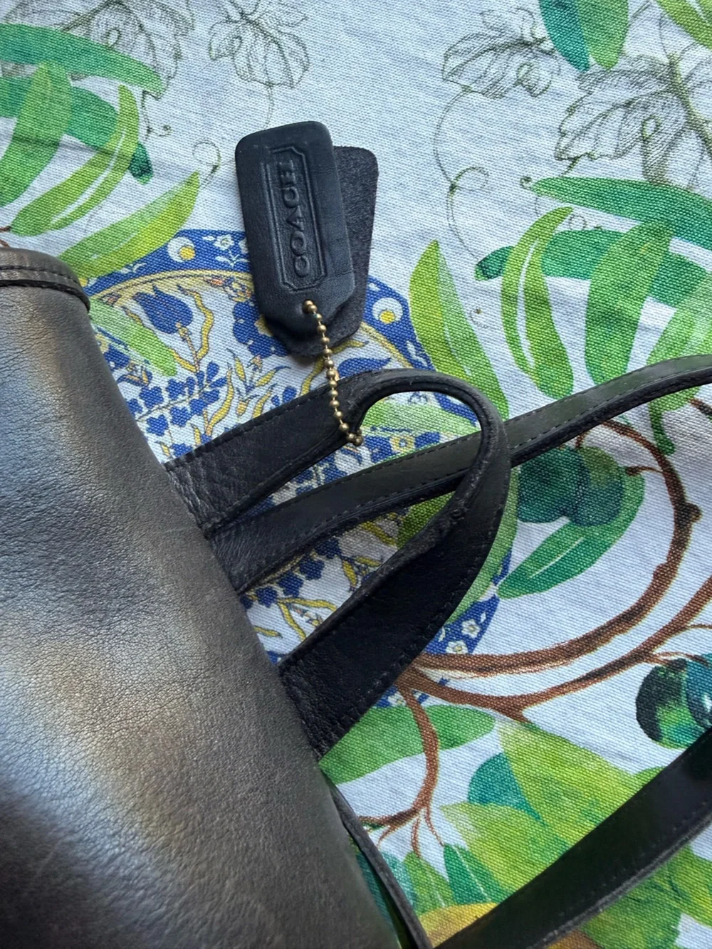 Coach Black Leather Backpack with Turn-Lock Hardware