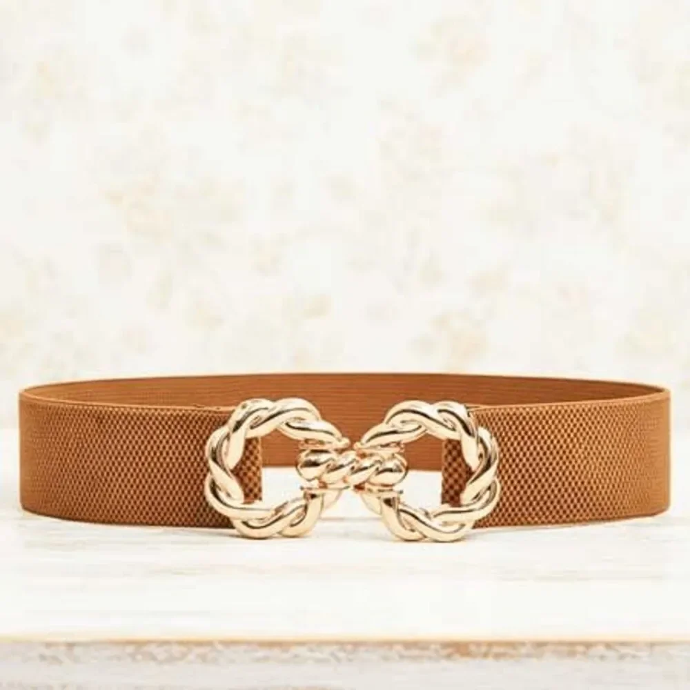 Ladies Stylish Stretch Brown Belt (27.5 Inches)