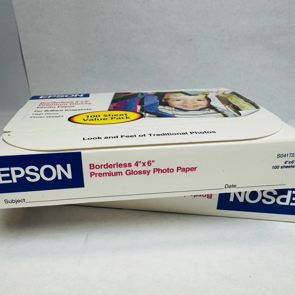 2‎ PACK Epson Premium Photo Paper Glossy, Borderless, 4