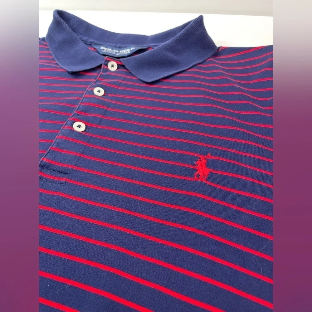 Ralph Lauren Polo Golf Pima Cotton Striped Polo Shirt Size XL