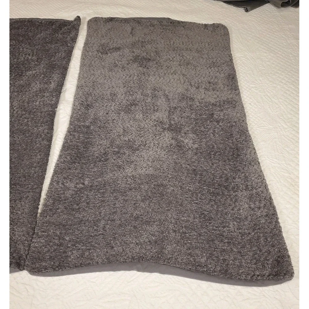 Cococozy 2 Pillow Cases‎ Plush Bouclé Textured King Size Gray EUC