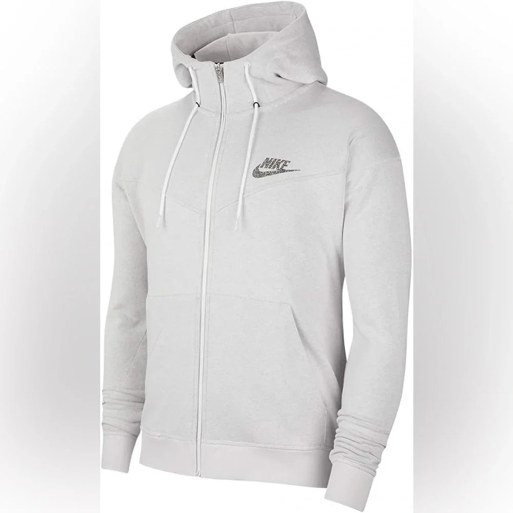 Nike Light Gray Zip-Up Hoodie