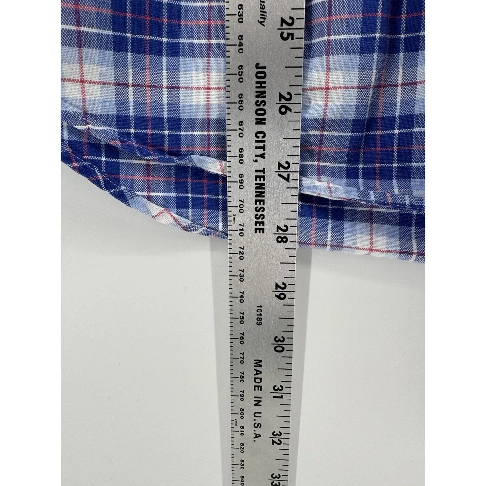 Polo Ralph Lauren Men's Button Down Blue Checkered Dress Shirt Size M‎ Slim Fit