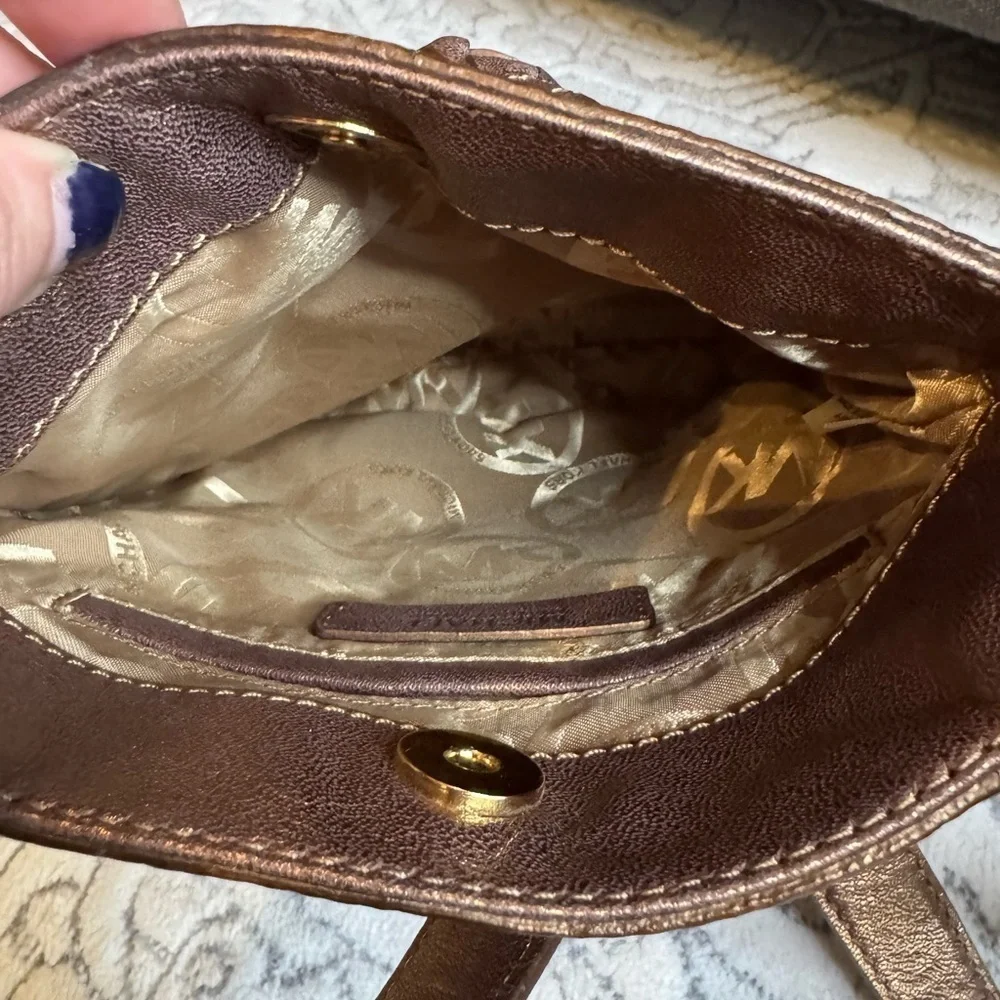Michael Kors Bronze crossbody with gold hardware