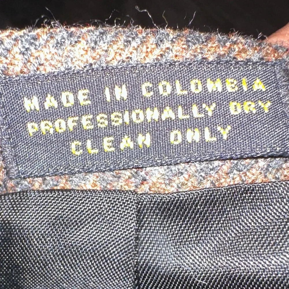 Oscar de la Renta Brown Herringbone Wool Blazer 42R 44R L (No Size Tag)