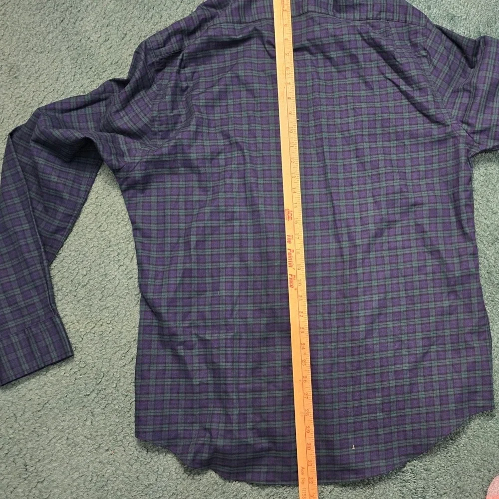 Polo Ralph Lauren Mens XL Slim Fit Black Watch Plaid Navy Blue‎ Green Shirt NWT