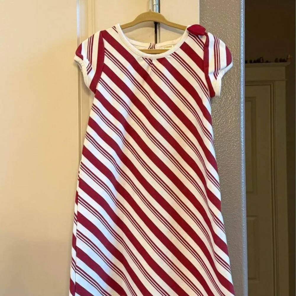 Festive Girl’s Gymboree Candy Cane‎ Striped Holiday Dress-Size 6