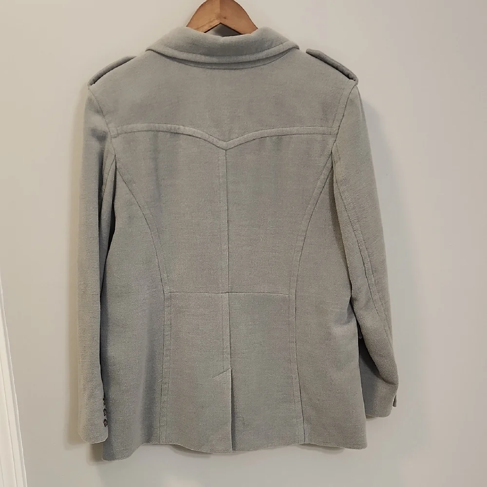 Style & Co Women’s Double‑Breasted Military Pea Coat – Light Gray‎ – Size XL