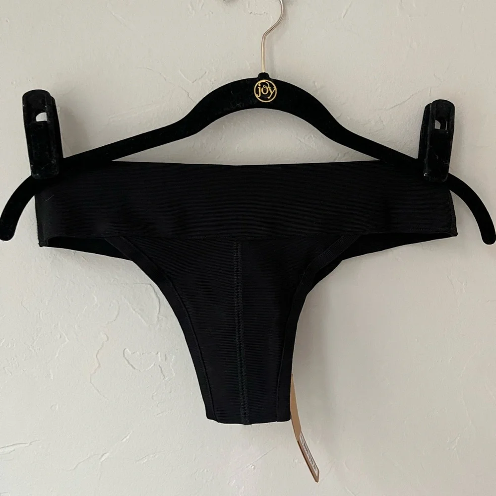 🖤SKIMS SWIM KNIT BEACHWEAR  CHEEKY BIKINI BOTTOMS ONYX S M