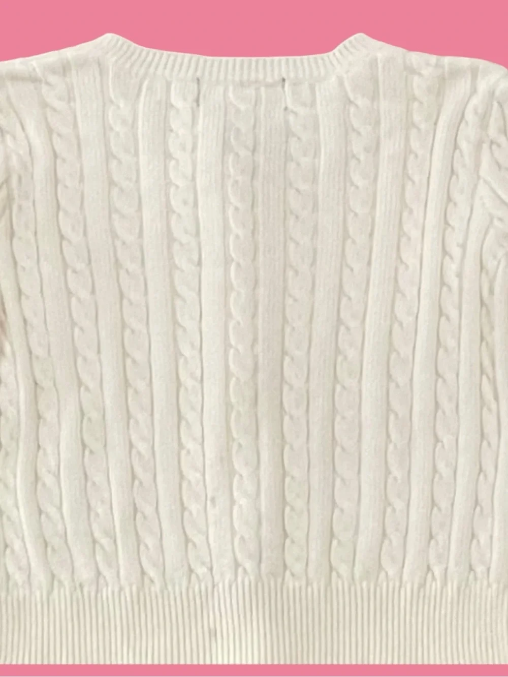 Ralph Lauren Size 24M Girls Off-White Button Front 100% Cotton Cardigan