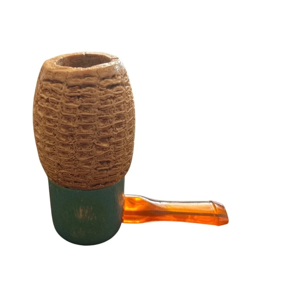 Kids‎ Vintage Toy Pipe Corn Cob Small Tan Aqua Good Costume Accessory