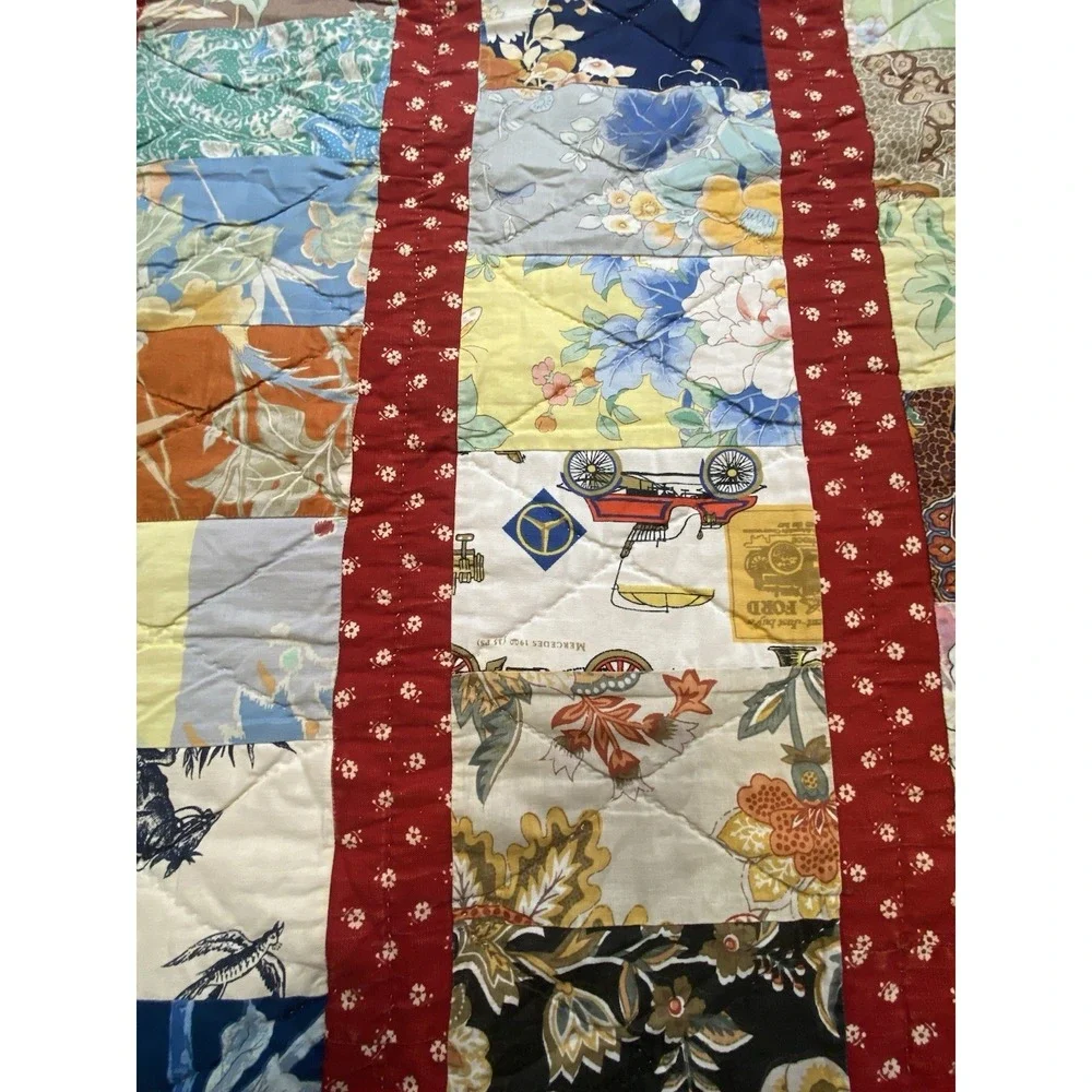 Vintage Handmade Hand Sewn Quilt 76x82