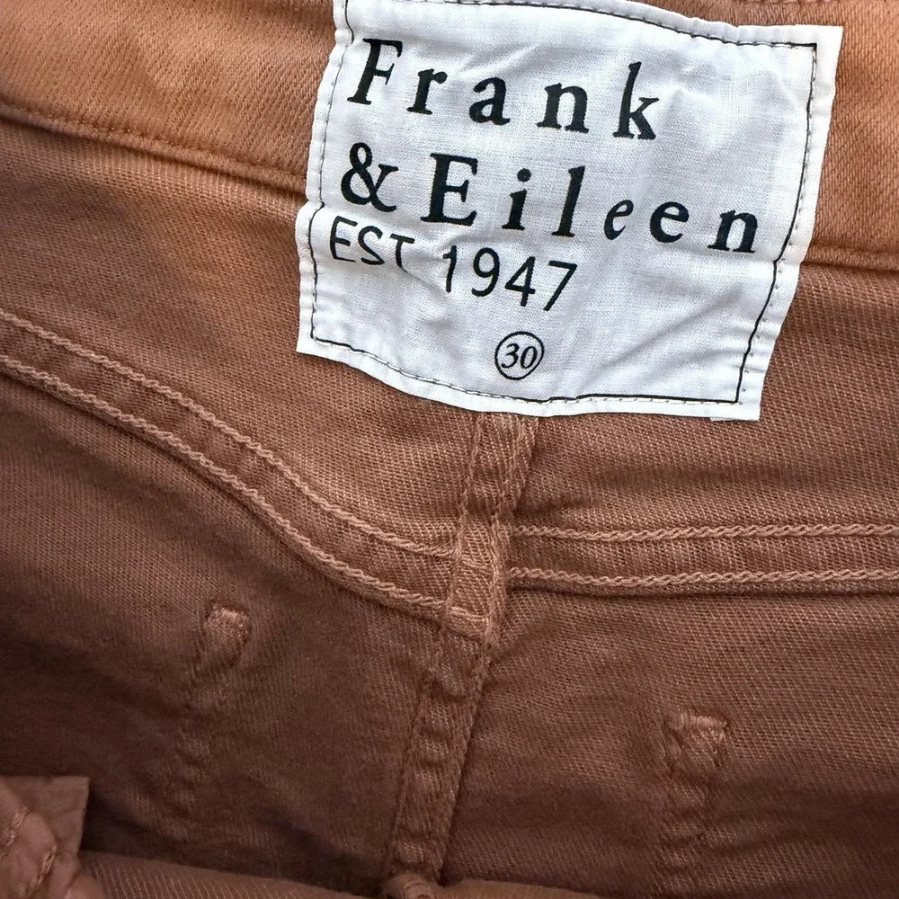 Frank & Eileen Galway Wide Leg Cropped Raw Hem Pants SZ 30 High Rise Rust Casual