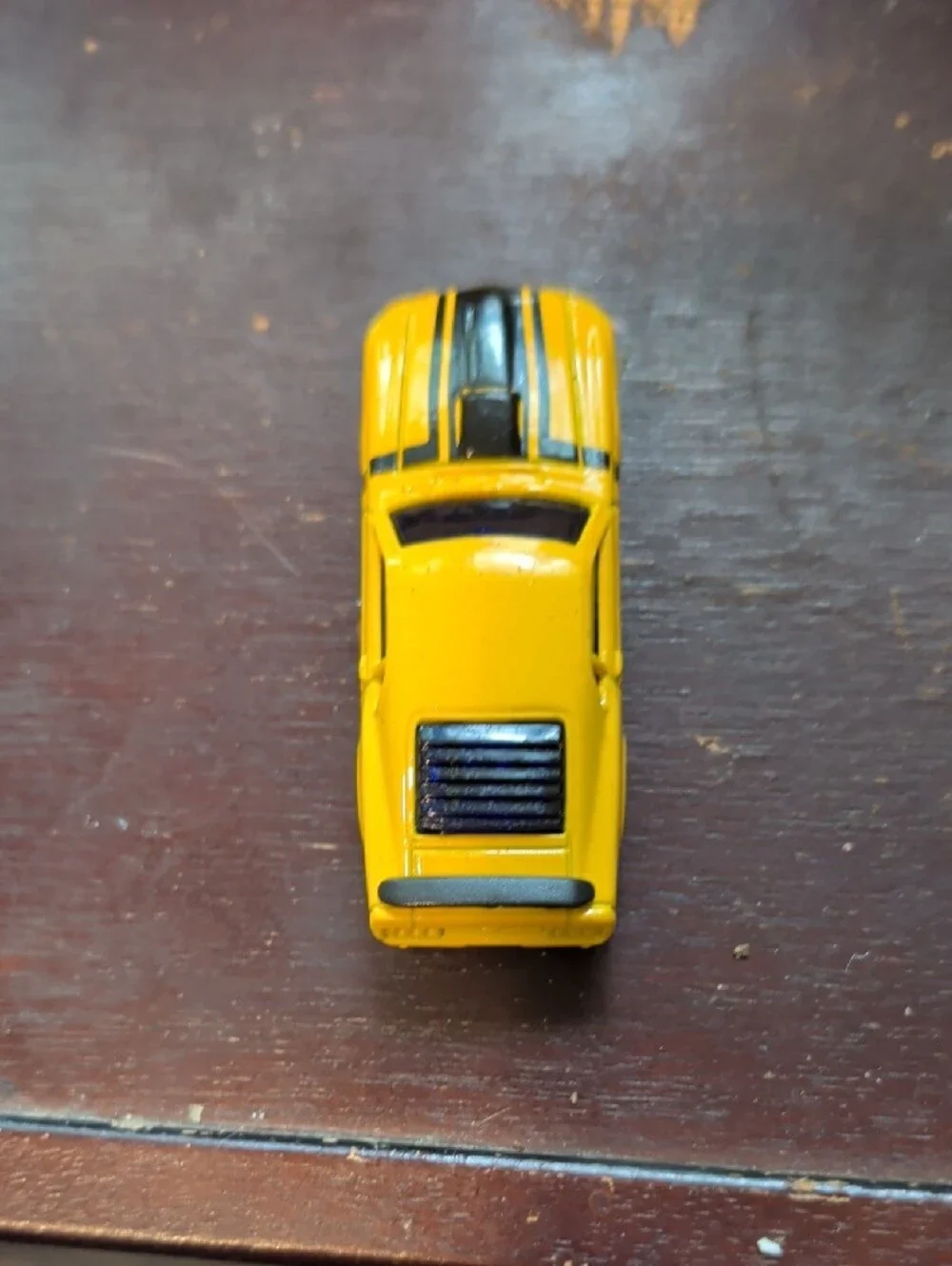 Yellow Toy Muscle Car for Kids - Black Stripes Boss Mustang