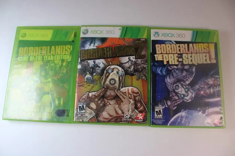 3 game bundle/lot: Borderlands 1&2 Pre-Sequel (Microsoft Xbox 360) Tested