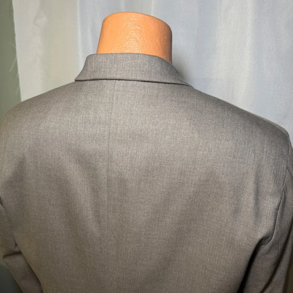 Banana Republic Mens 42L Standard Fit Taupe Herringbone Blazer Sport Coat Jacket