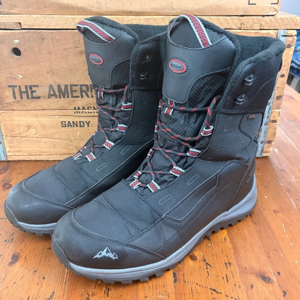Rockmark OXM422 Mens Black Waterproof Winter Snow‎ Boots Fleece Lined Size 12.5