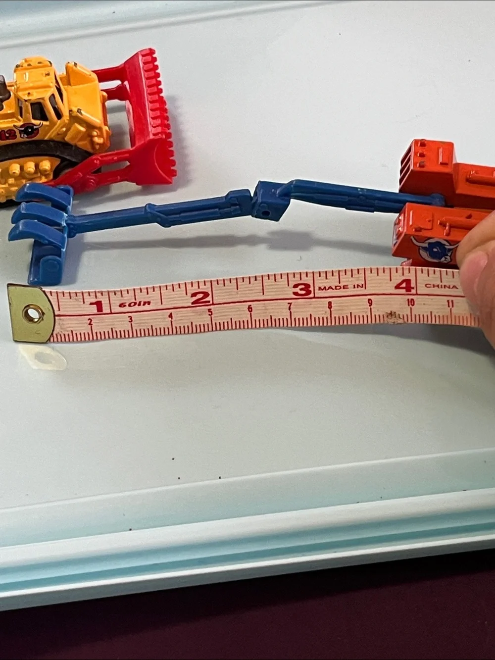Yellow and Red Kids Construction Toy Bulldozer and Orange Excavator Set