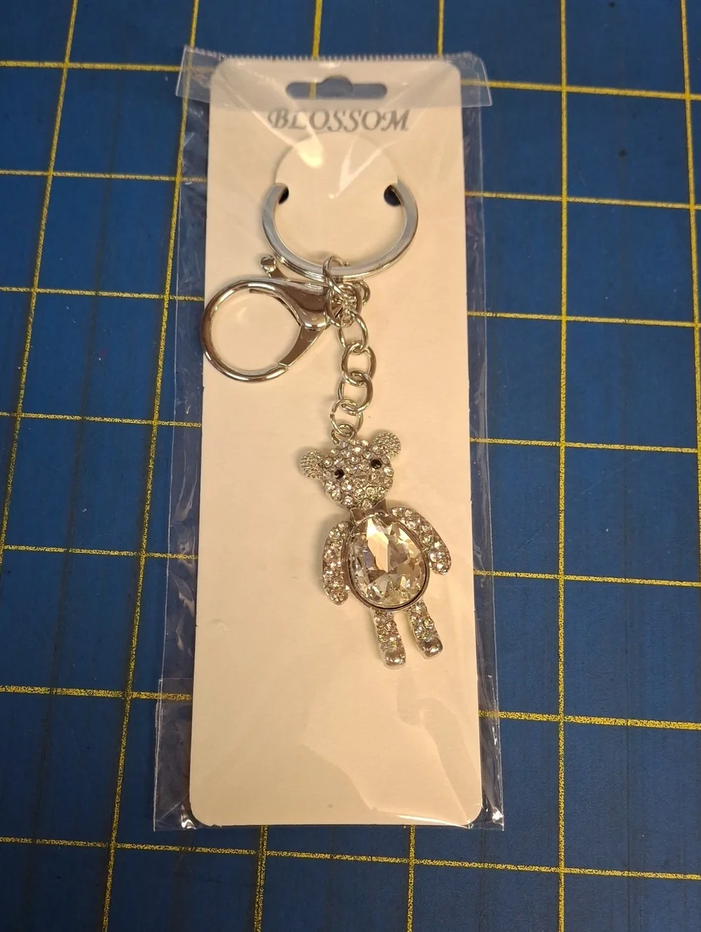 Silver Tone Crystal Teddy Bear 4