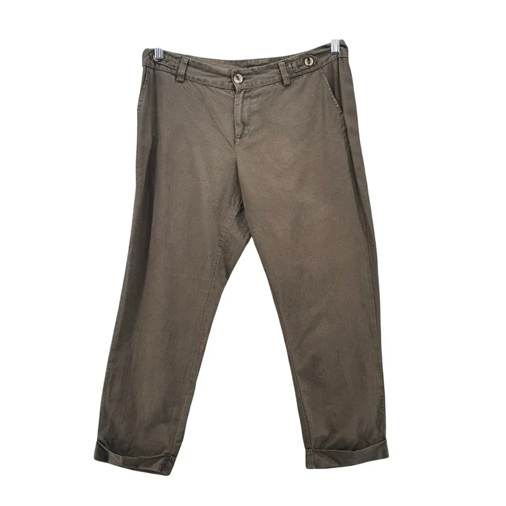 Banana Republic Linen‎ Pants Olive Green 10