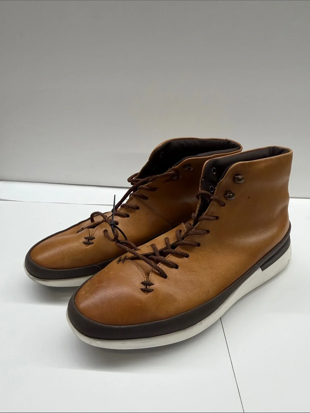 Used Wolf & Shepherd Men's Brown Leather High-Top Boots Size 10