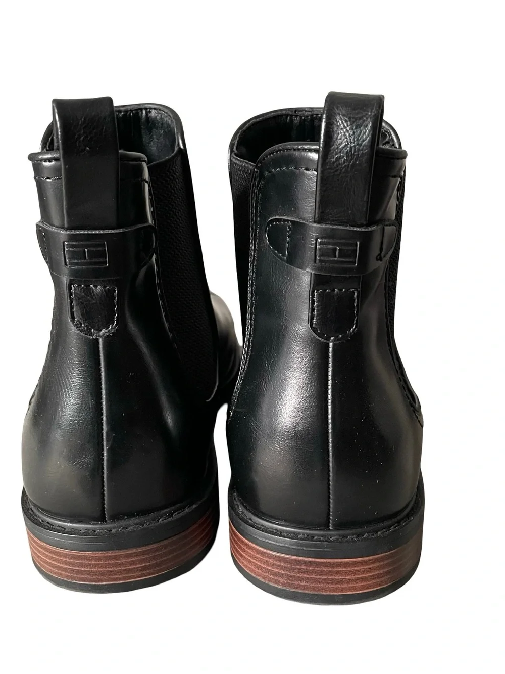 Tommy Hilfiger Black Leather Chukka Chelsea Boots Size 12