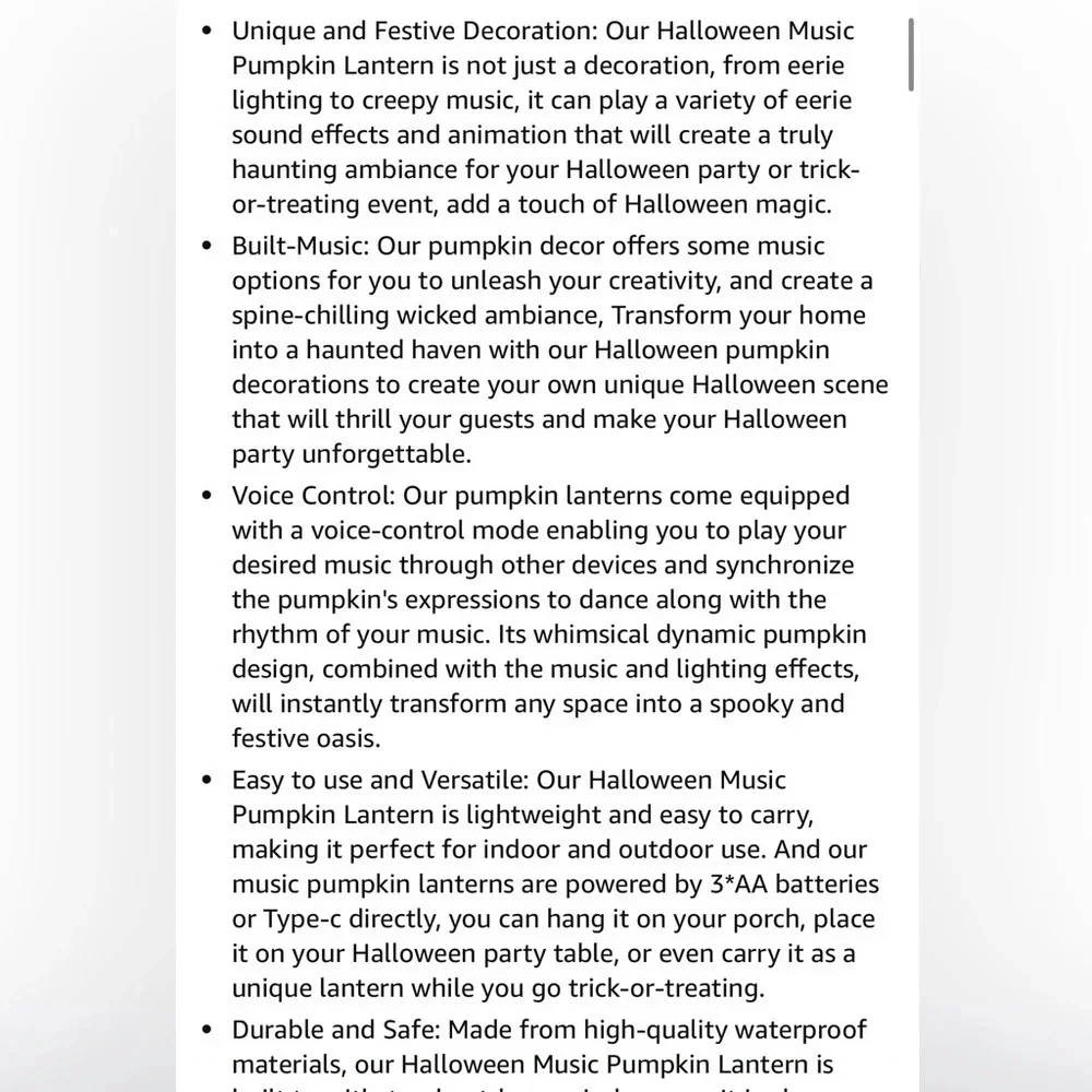 Halloween Pumpkin String Lights With Music