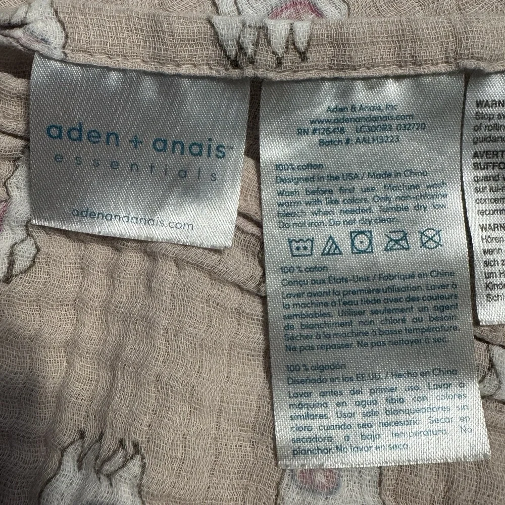 Aden‎ + Anais Cotton Muslin Swaddle Blankets Set of 2 Pink Floral Llama