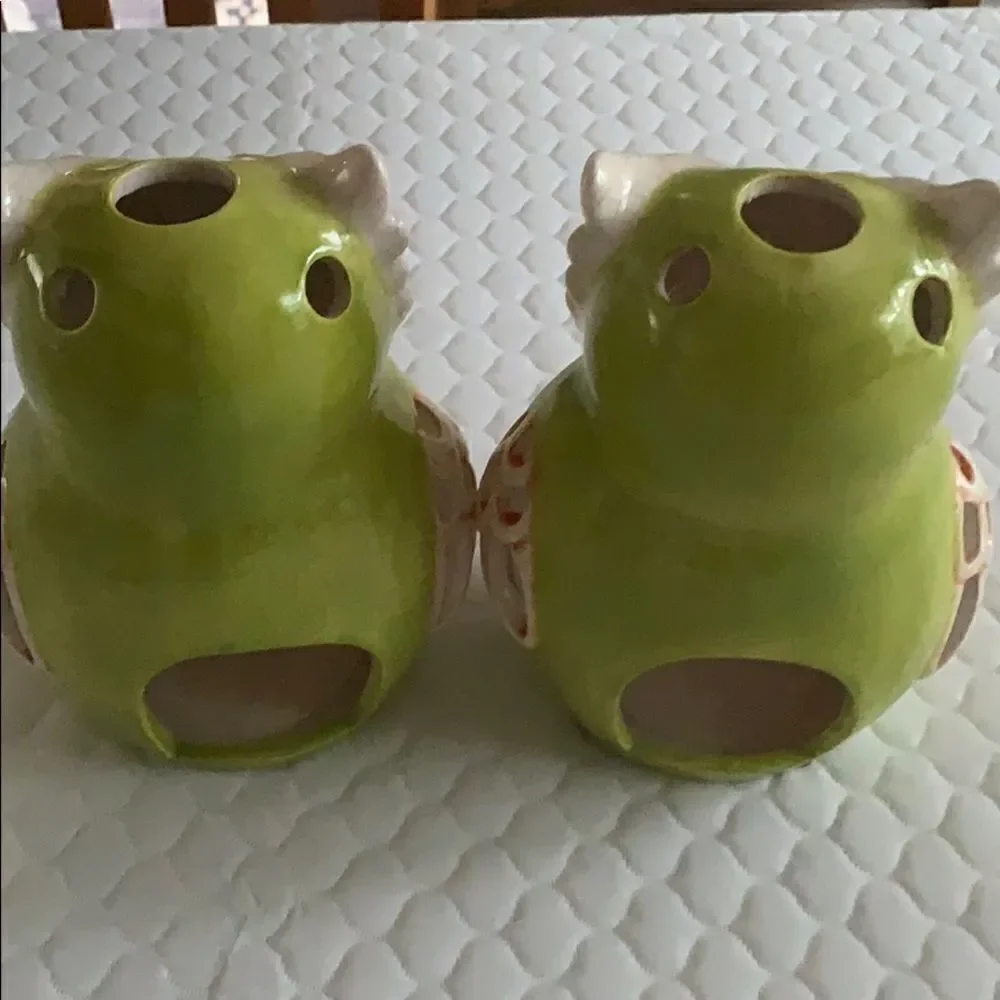 Green Owl Candleholder