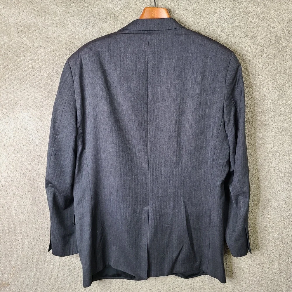 Jos A Bank Jacket Mens 46XL Gray Herringbone Blazer Two Button Wool Suit Coat