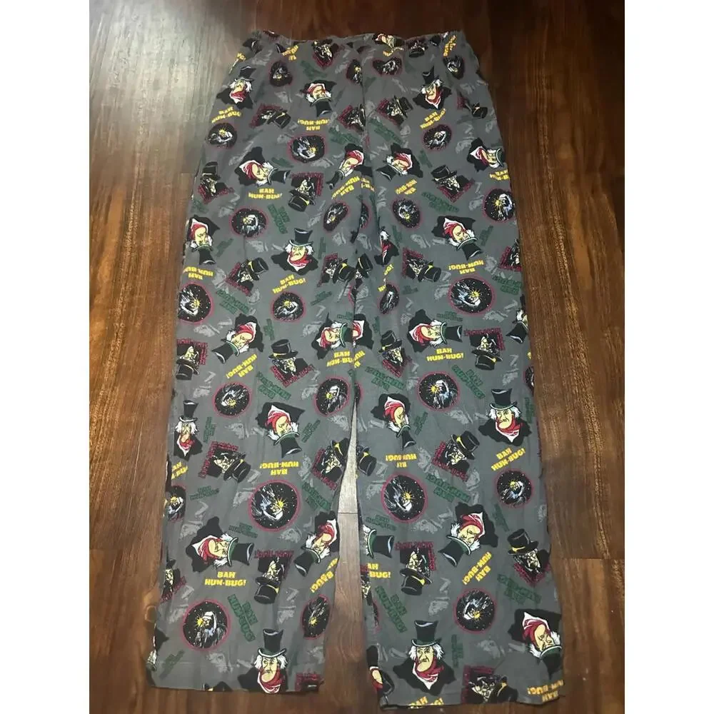 Croft & Barrow Men's Holiday Christmas Sleep Pants Bah Hum-Bug Scrooge Size L