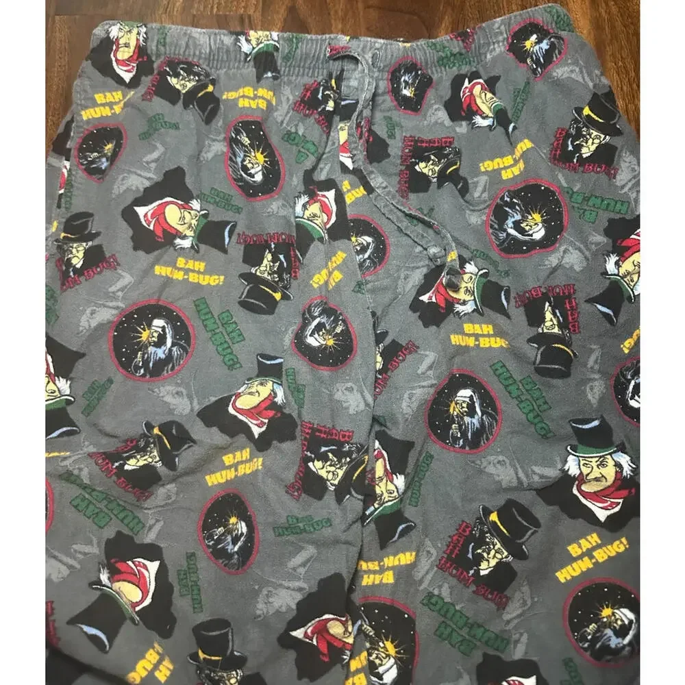 Croft & Barrow Men's Holiday Christmas Sleep Pants Bah Hum-Bug Scrooge Size L