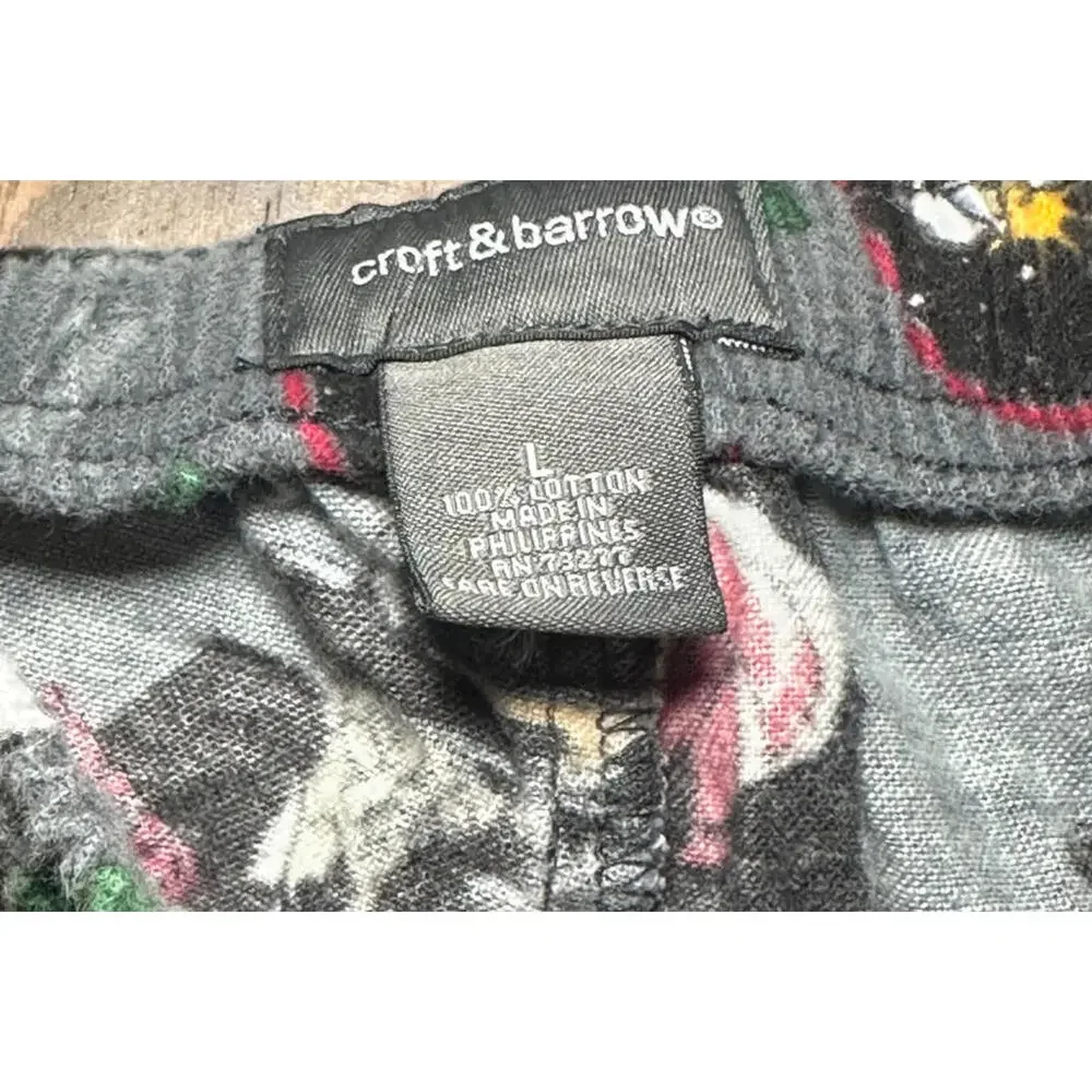 Croft & Barrow Men's Holiday Christmas Sleep Pants Bah Hum-Bug Scrooge Size L