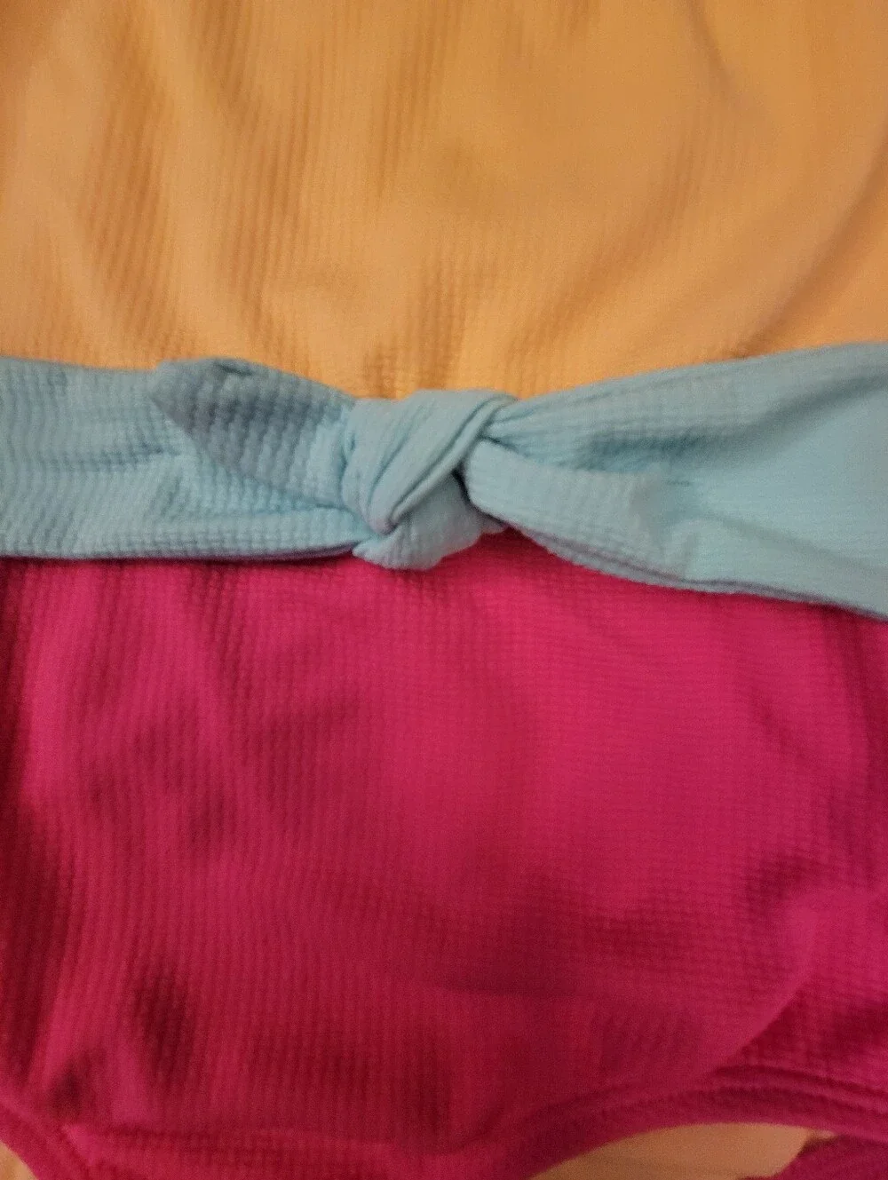 Wonder Nation Swimsuit One Piece‎  Colorblock With Bow Girls Size M