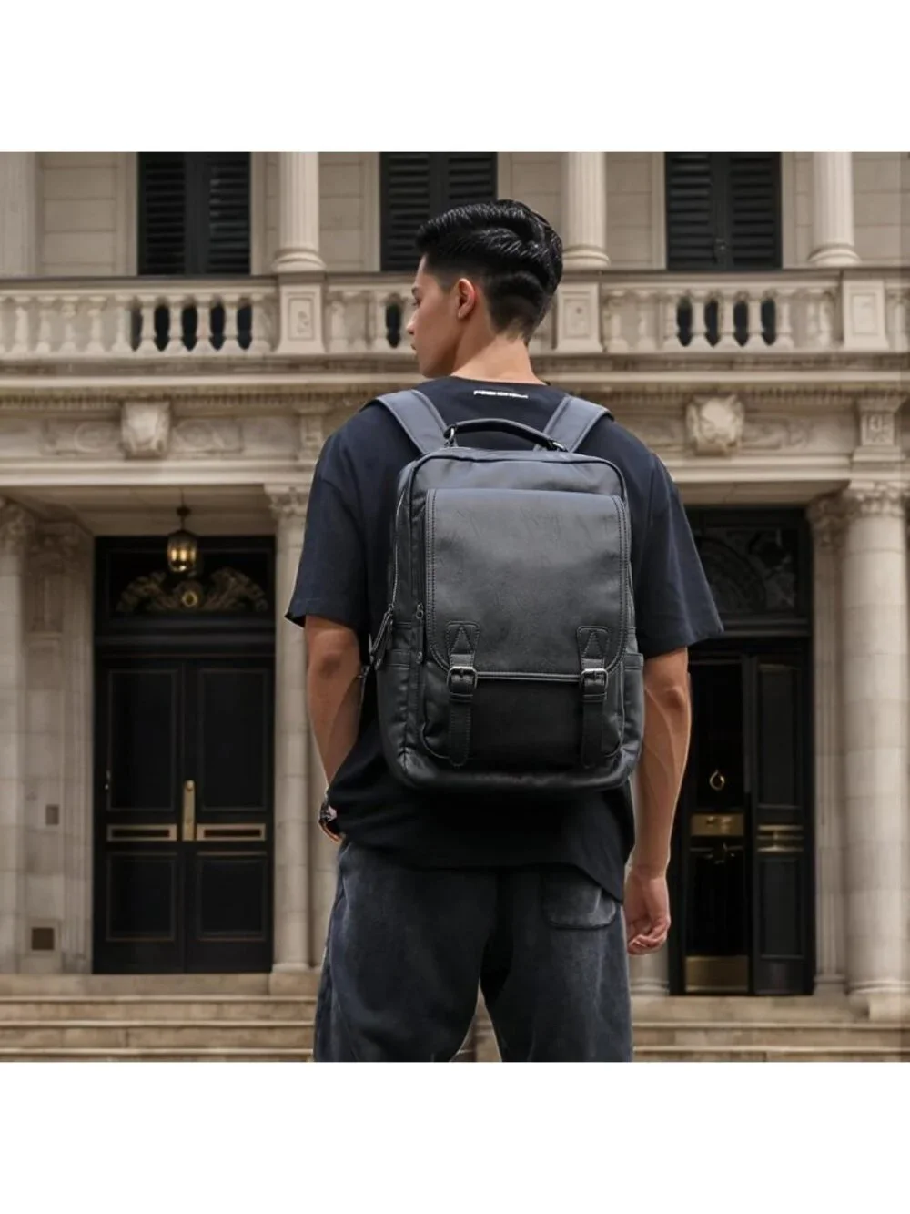 Vintage Leather Backpack for 15.6