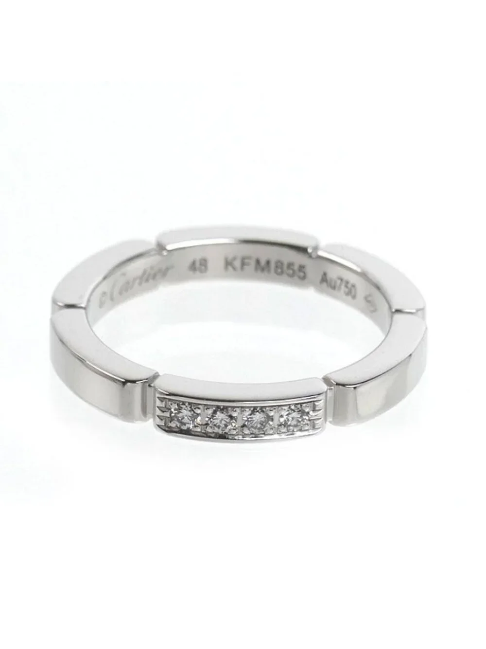 Cartier 18k White Gold Maillon Panthere Diamond Ring