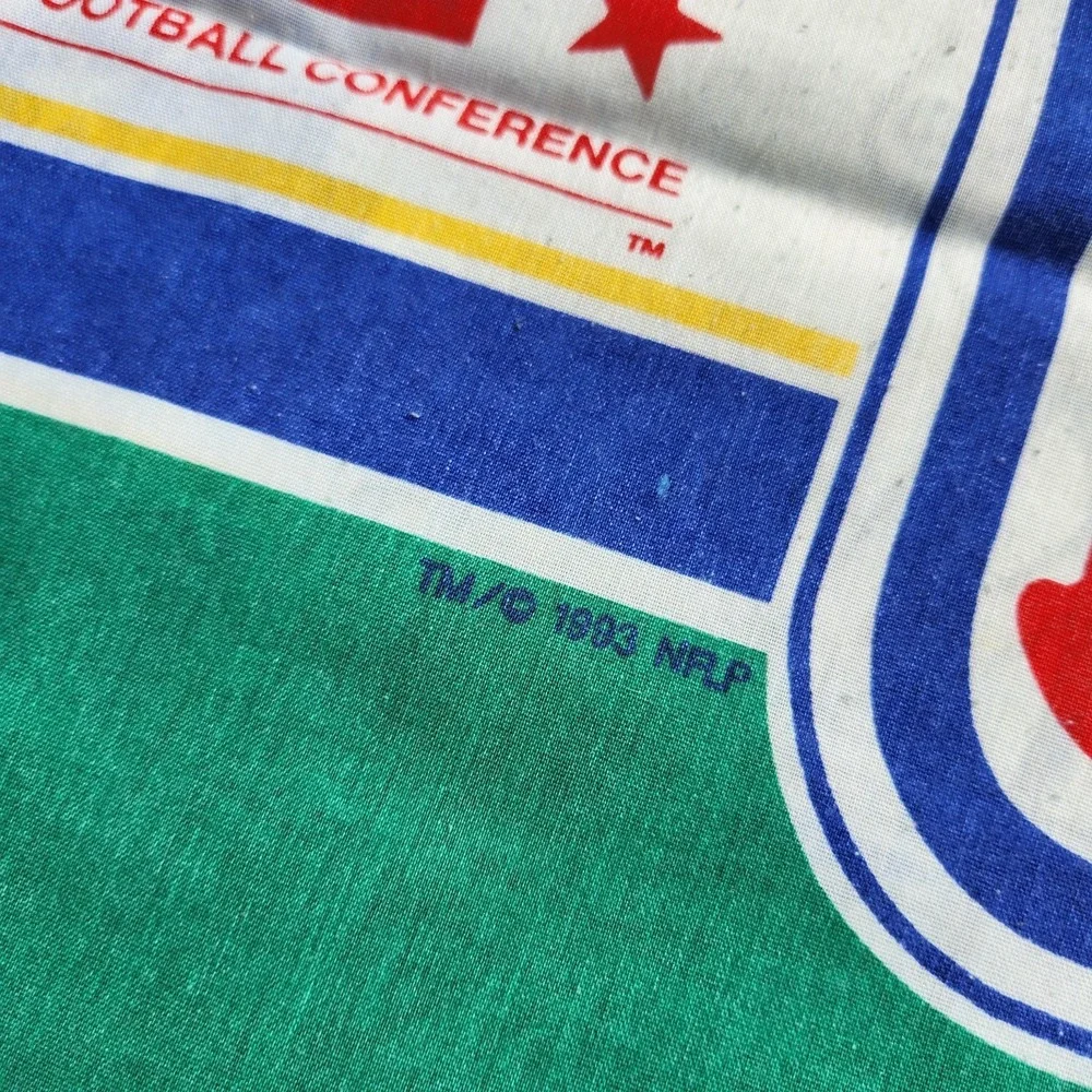 set of‎ 2 vintage NFL standard PILLOWCASE Green AFC/NFC 1993 helmet 18x30