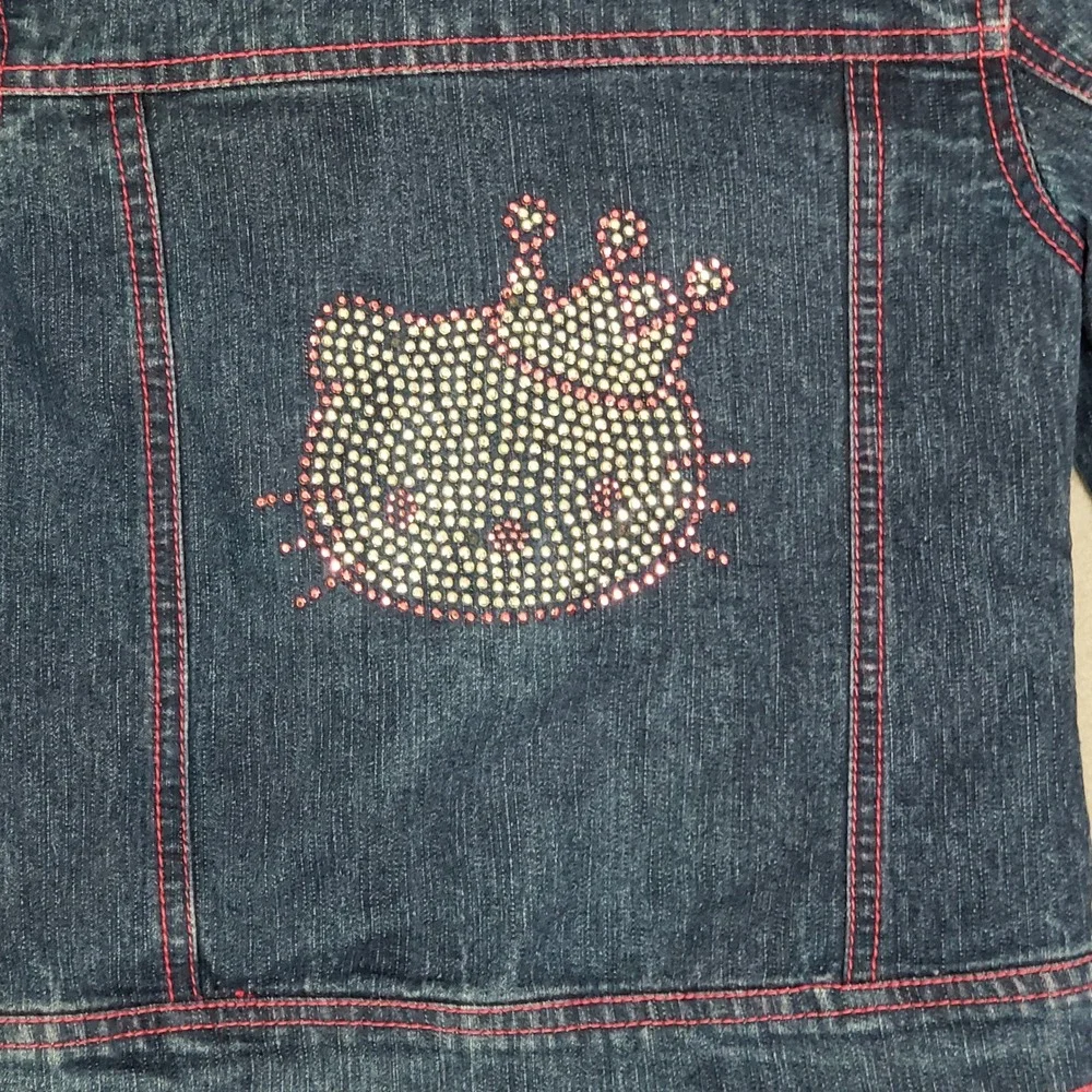 Sanrio Hello Kitty‎ Kids Size 5 Bedazzled Jean Jacket Retro Anime Gamer Girl