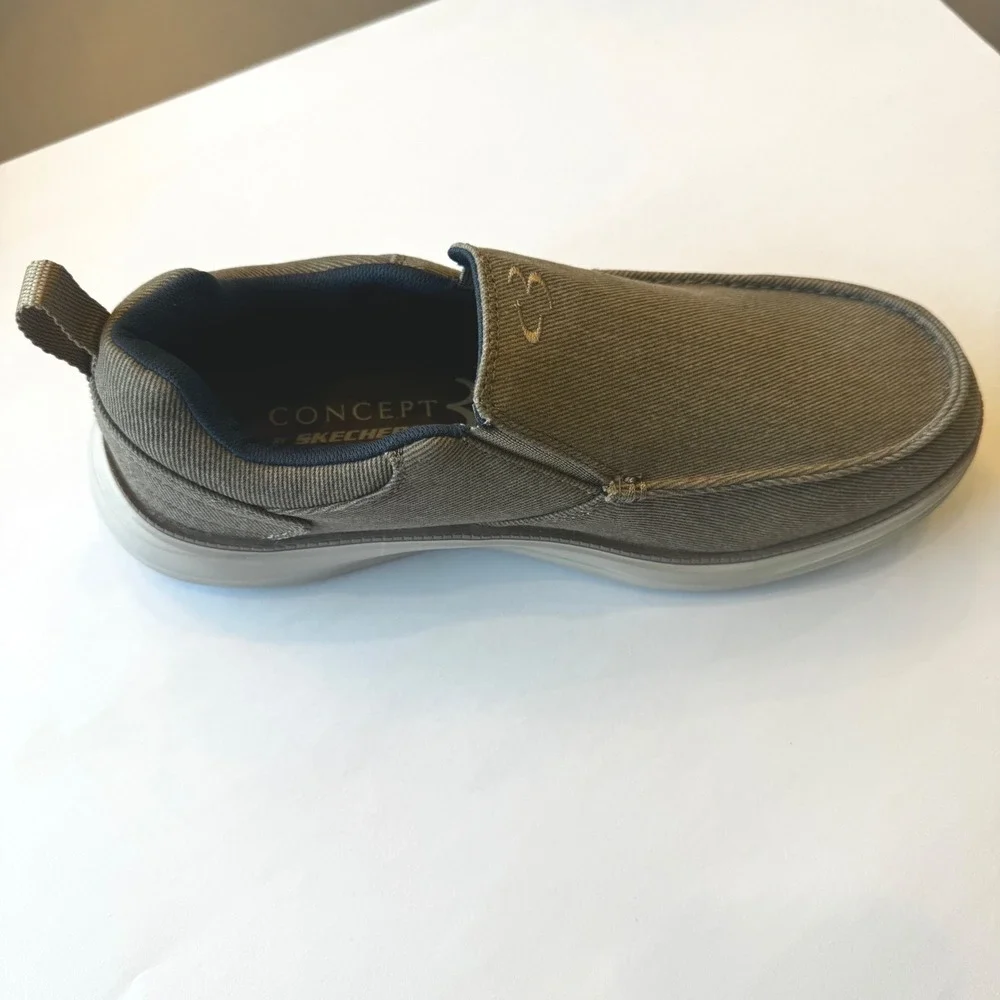 Concept 3 by Skechers Men 7‎ Tan Khaki Slip On Loafer Memory Foam Sneaker Casual