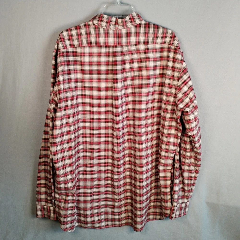 Polo Ralph‎ Lauren Shirt Mens XXL Classic Fit Plaid Red White Black Pony L/S