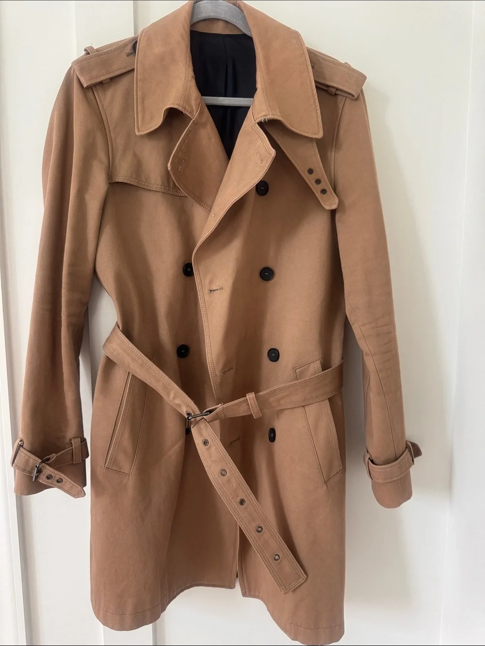 The Kooples Khaki Trench Bucked Trench Coat Size 48